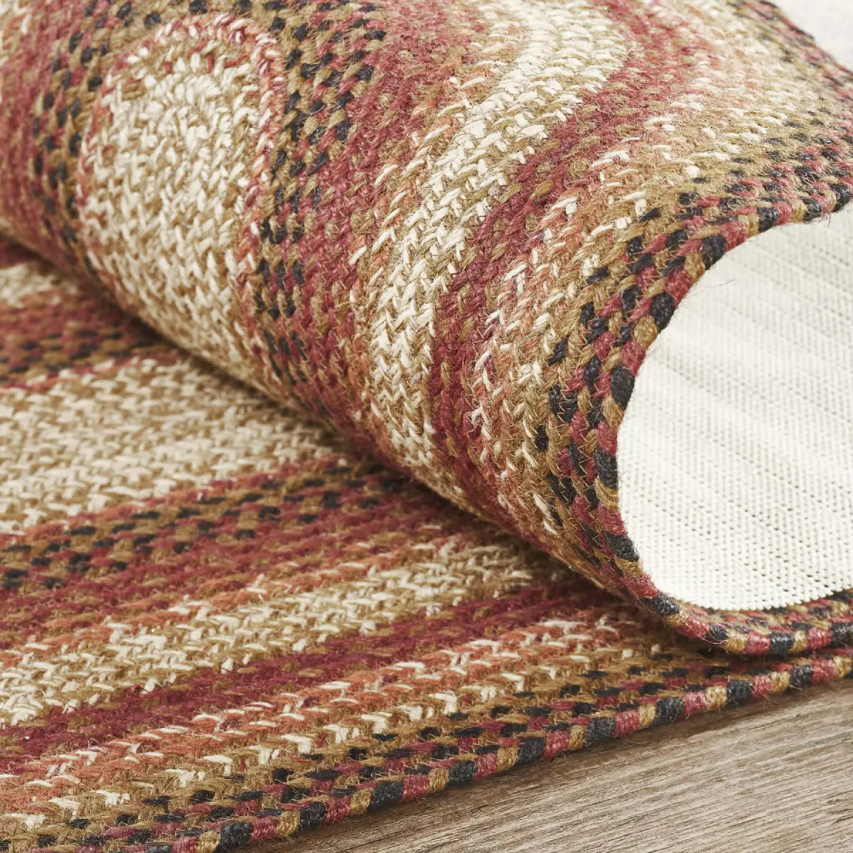 Cinnamon Jute Oval Runner Upclose