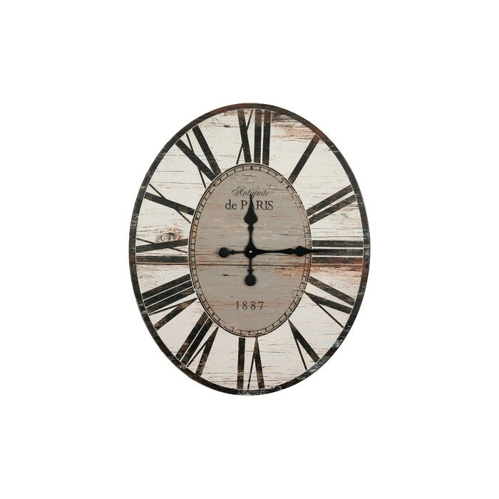 White Antiquite Wall Clock Front