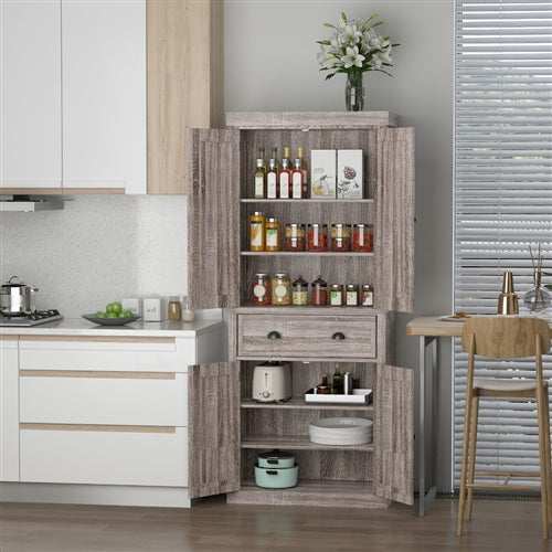 Wood Grain Kitchen Armoire