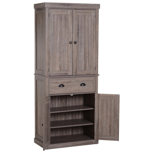 Wood Grain Kitchen Armoire Bottom Open