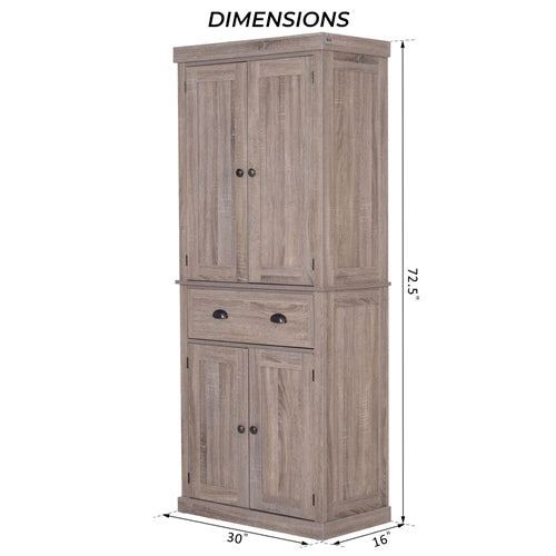 Wood Grain Kitchen Armoire Dimensions