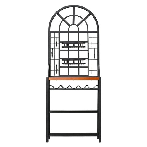 farmhouse bakers rack white background