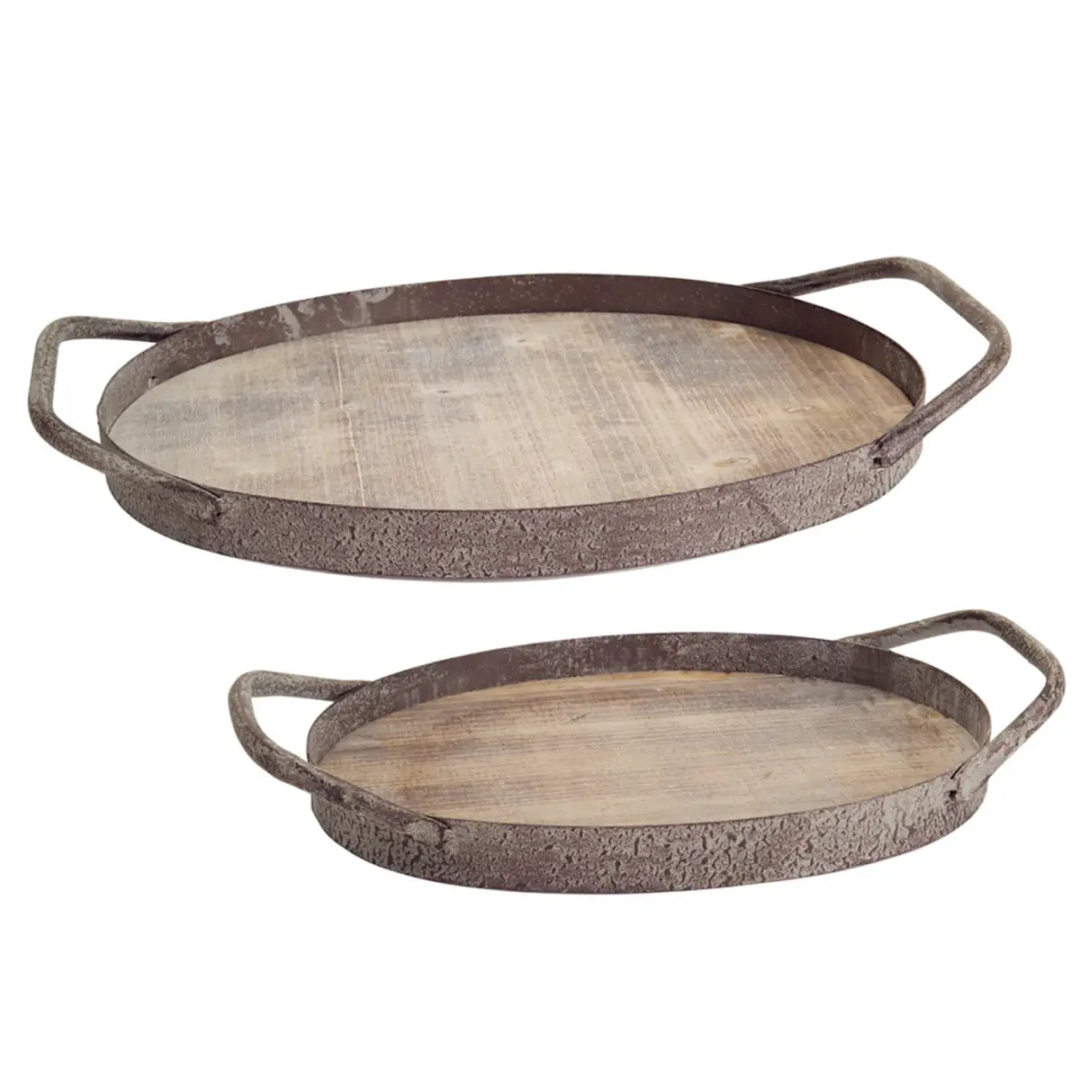 Wood Grain Metal Trays