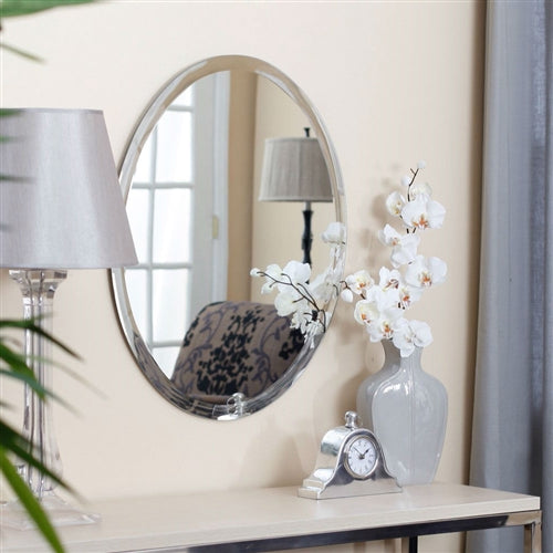 Beveled Oval Wall Mirror