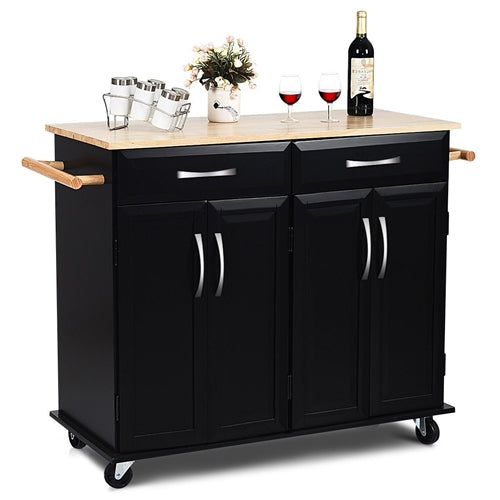 Black Wood Bar Cart