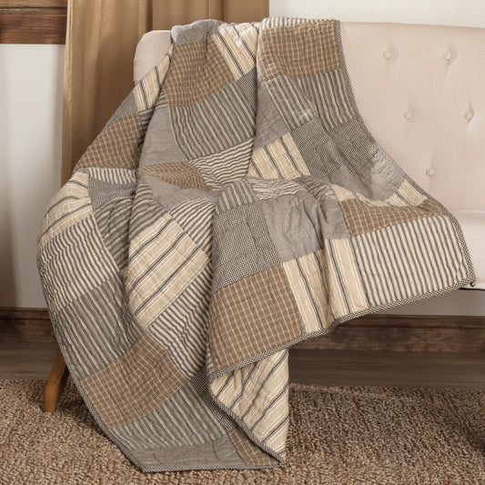 Block Quilted Blanket on chair