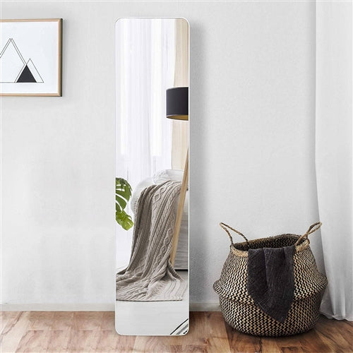 Frameless Full Length Floor Mirror in Living Room