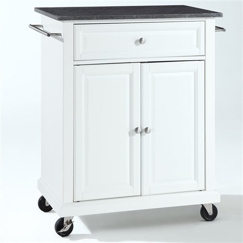 Granite Top Bar Cart with White Background