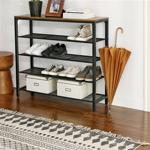 Gunmetal Entryway Shoe Rack - 5 Tier