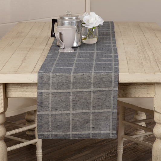 Navy Plaid Table Runner - 13x90