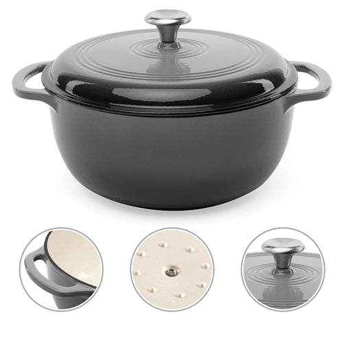 Onyx Cast-Iron Dutch Oven with Details