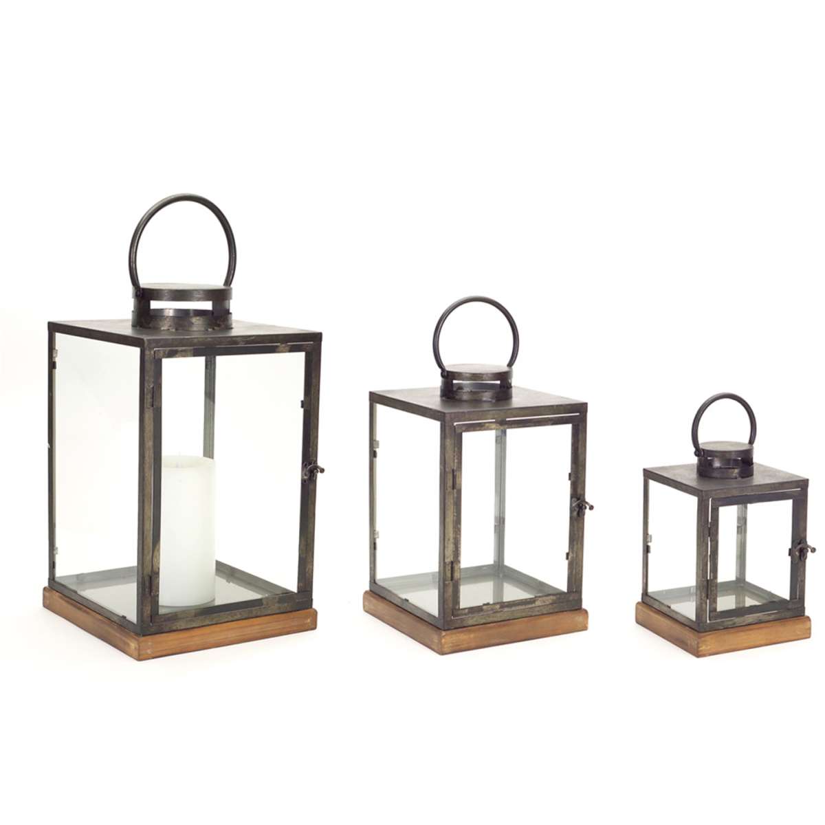 Hexahedron Metal Lantern Set